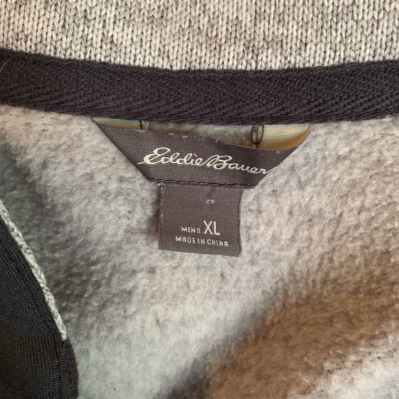 Eddie Bauer Gray Radiator Fleece Quarter Snap Button Pullover Size XL - Picture 8 of 12